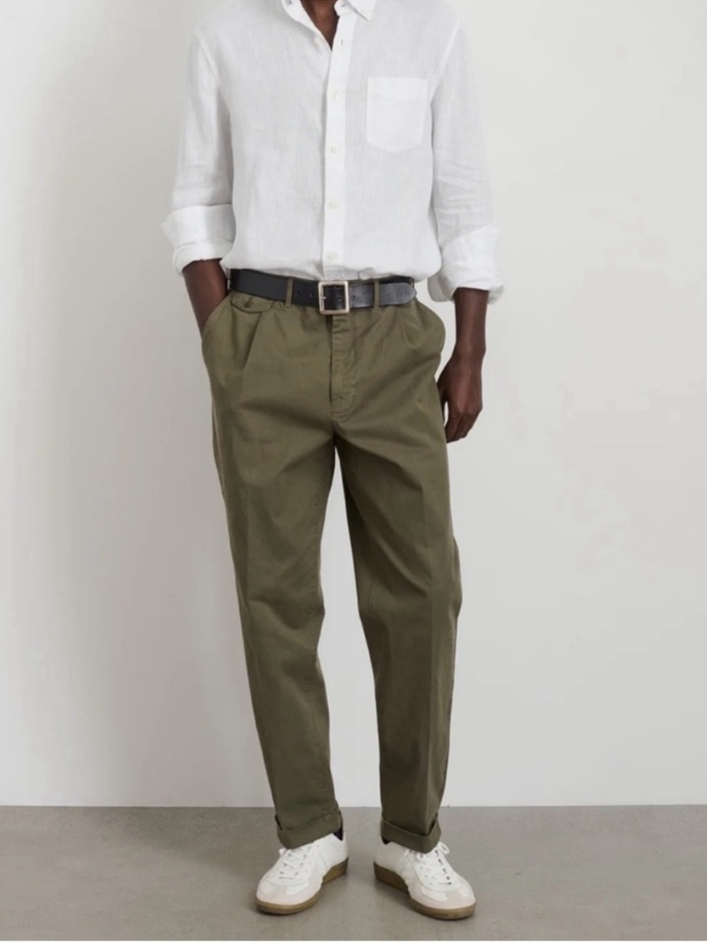 NWT! Alex Mill Size 31/32 Standard Pleated Chino in Olive Grey 98% Cotton